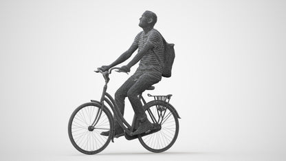 photogrammetry 3D man casual sitting, realistic human model archviz FBX, square thumbnail