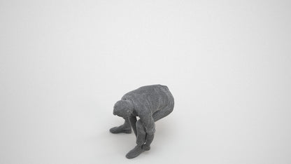 3D scanned man sitting casual, photorealistic archviz people for Enscape and SketchUp, wireframe three-quarter view