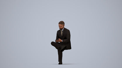realistic 3D people man business, render-ready for V-Ray and Corona, FBX OBJ, top-down view render
