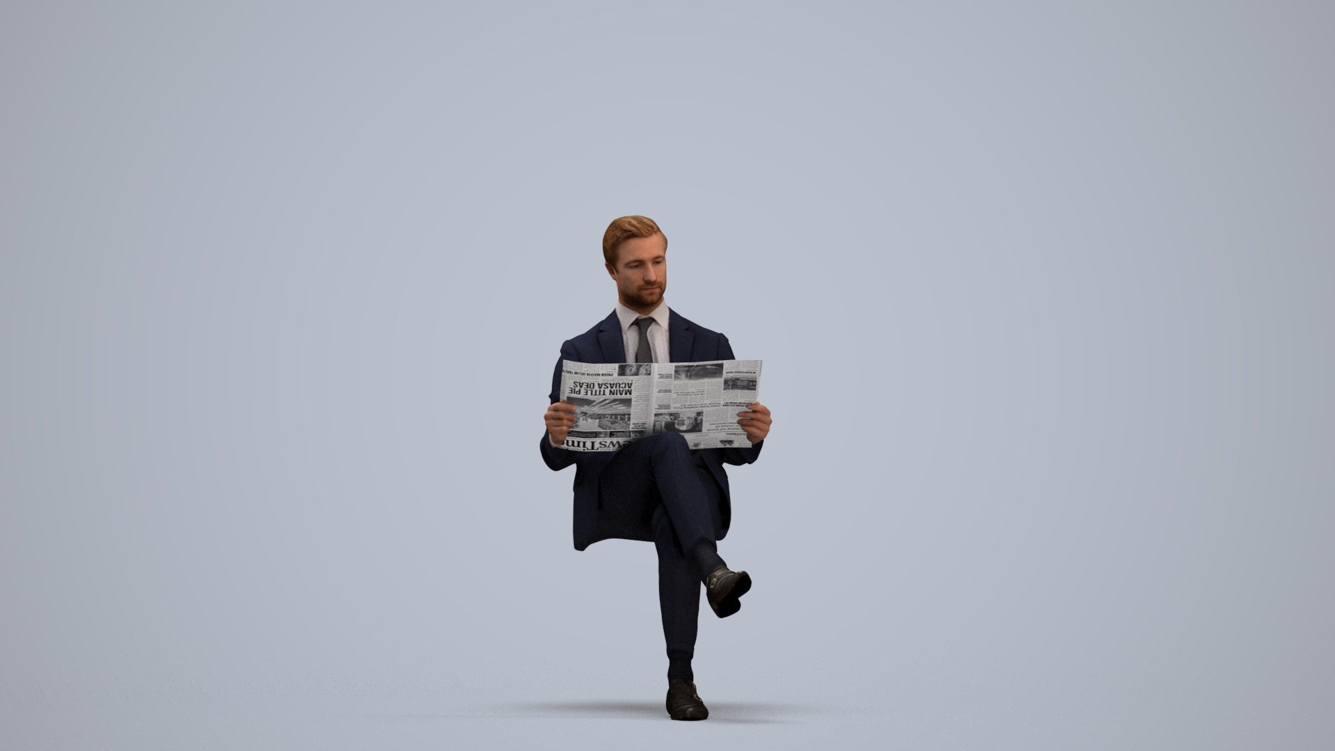 realistic 3D man business, scanned archviz people for Blender and 3ds Max, standing pose render