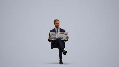 realistic 3D man business, scanned archviz people for Blender and 3ds Max, standing pose render