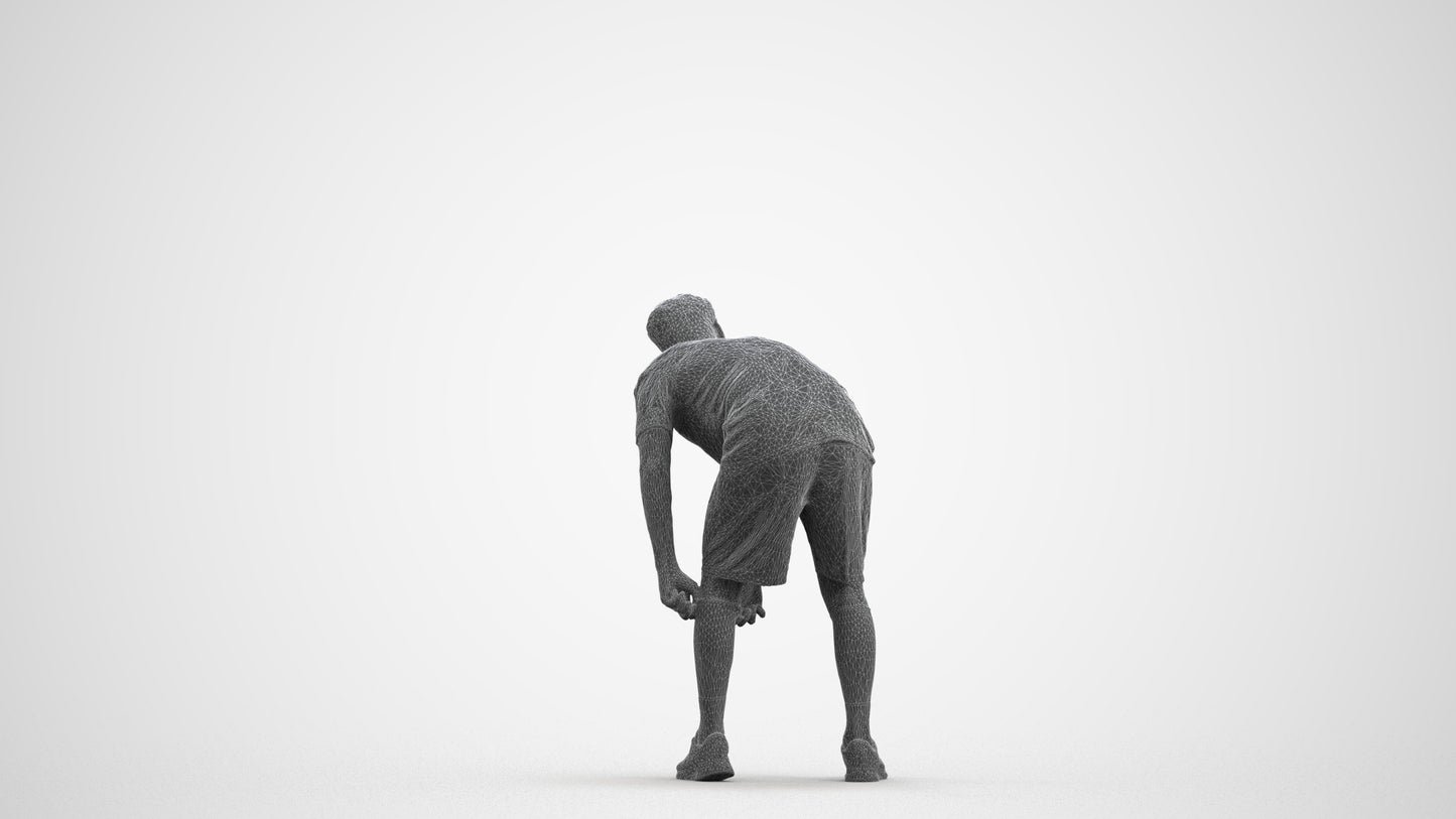 scanned 3D man sport, photogrammetry people for Enscape and V-Ray, wireframe front view