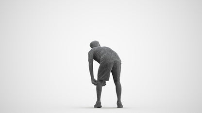 scanned 3D man sport, photogrammetry people for Enscape and V-Ray, wireframe front view