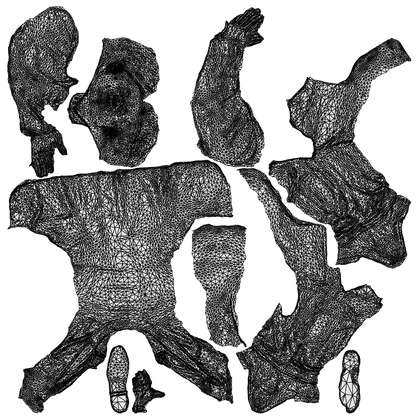 realistic 3D people man business, render-ready for V-Ray and Corona, FBX OBJ, wireframe top-down view