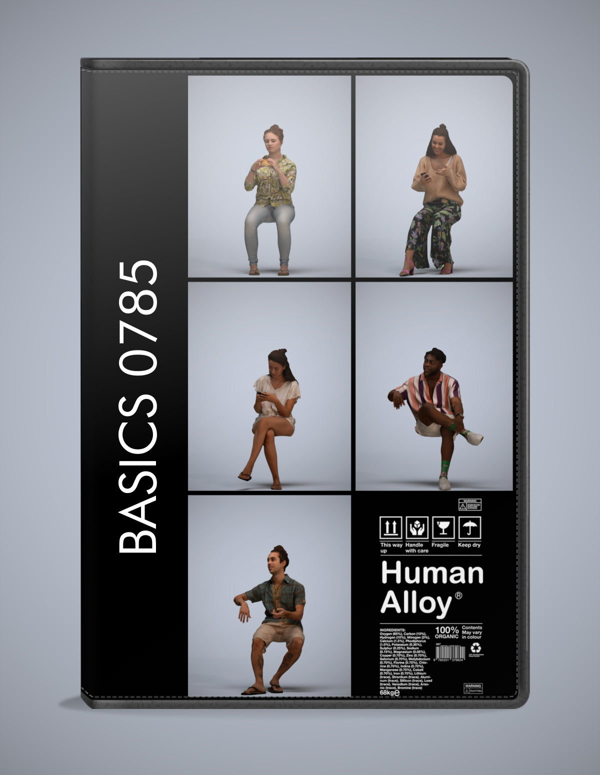 3D people models sitting bundle, 5 scanned humans for 3ds Max rendering