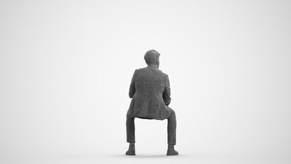 photogrammetry 3D man business, realistic human model archviz FBX, wireframe front view