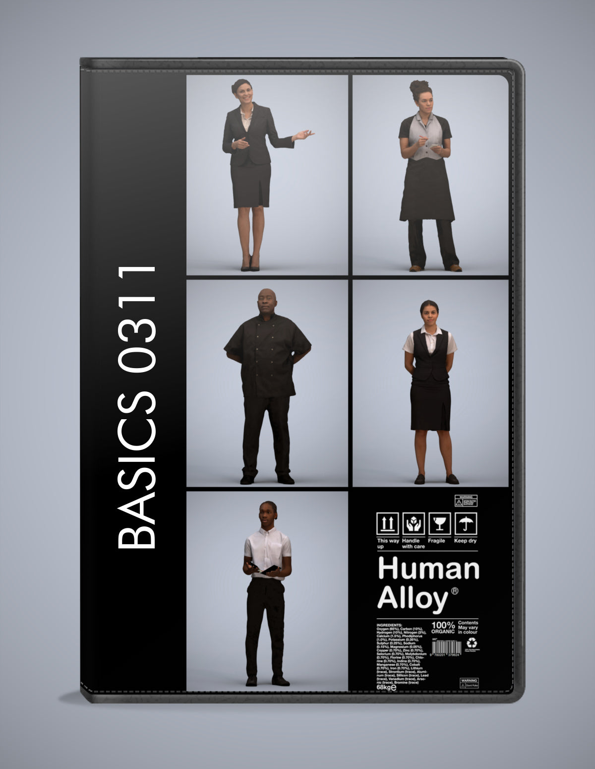 scanned 3D people hospitality collection, 5 photogrammetry models for Enscape and V-Ray