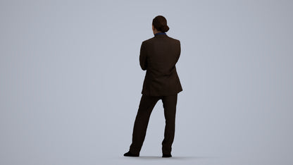 scanned 3D man business, photogrammetry people for Enscape and V-Ray, front view render