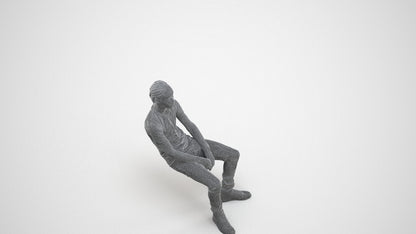 scanned 3D boy casual kids, photogrammetry people for Enscape and V-Ray, wireframe three-quarter view