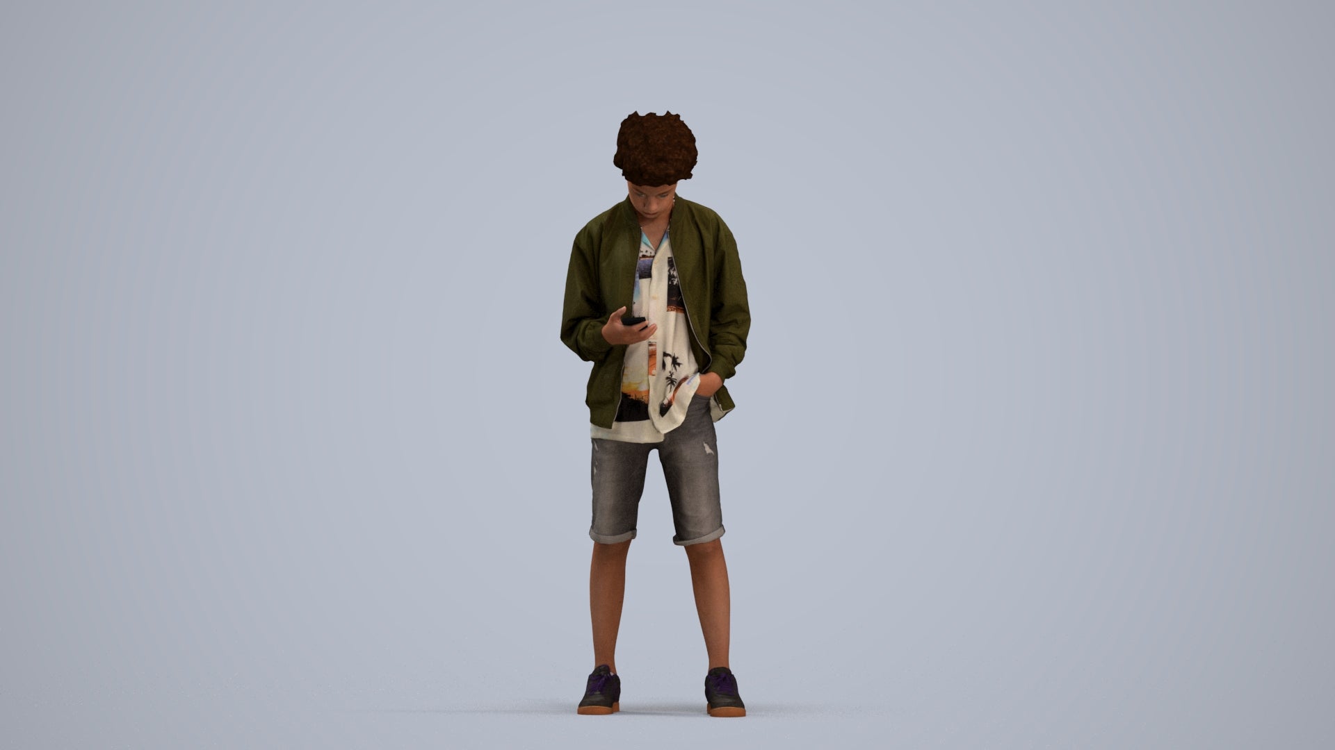 scanned 3D boy casual mix, photogrammetry people for Enscape and V-Ray, standing pose render