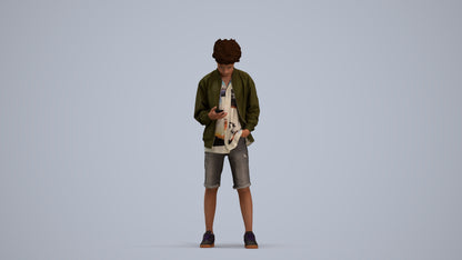 scanned 3D boy casual mix, photogrammetry people for Enscape and V-Ray, standing pose render