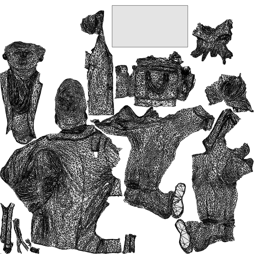 realistic 3D people man business standing, render-ready for V-Ray and Corona, FBX OBJ, wireframe top-down view