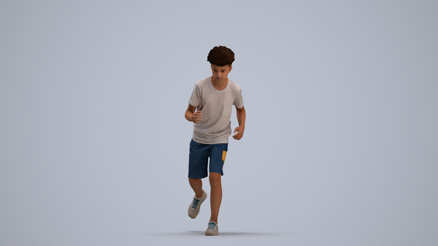 realistic 3D people boy casual kids, render-ready for V-Ray and Corona, FBX OBJ, standing pose render