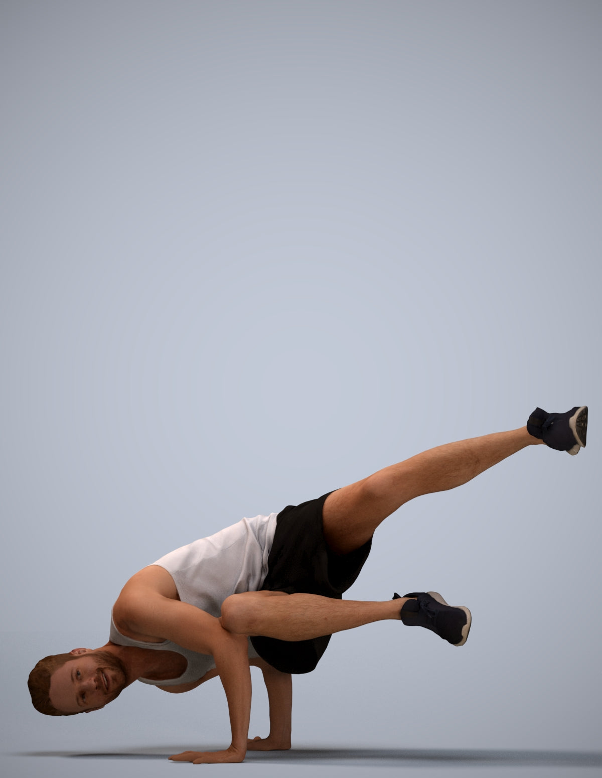scanned 3D man sport, photogrammetry people for Enscape and V-Ray