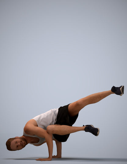 scanned 3D man sport, photogrammetry people for Enscape and V-Ray