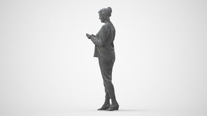 scanned 3D woman casual standing, photogrammetry people for Enscape and V-Ray, square thumbnail