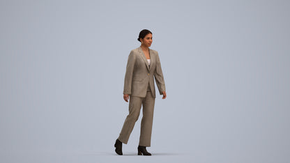 3D scanned woman standing business, photorealistic archviz people for Enscape and SketchUp, standing pose render