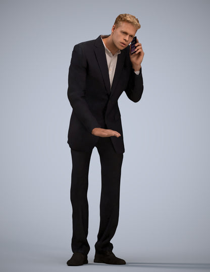 3D scanned man business, photorealistic archviz people for Enscape and SketchUp