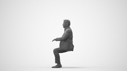 3D human model man business, photogrammetry scanned person for archviz, square thumbnail