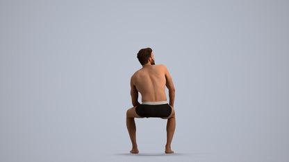 realistic 3D people man pool, render-ready for V-Ray and Corona, FBX OBJ, front view render