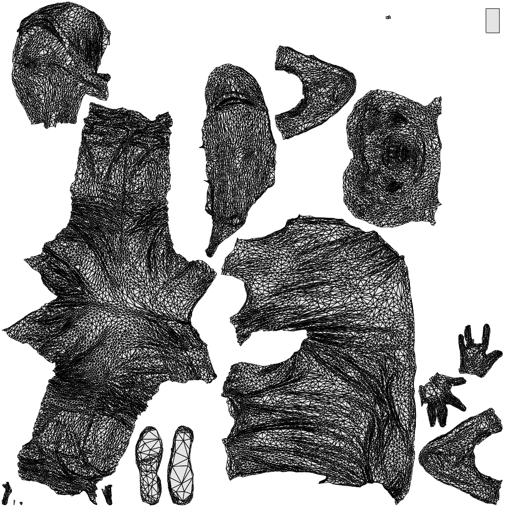 scanned 3D man casual walking, photogrammetry people for Enscape and V-Ray, wireframe top-down view