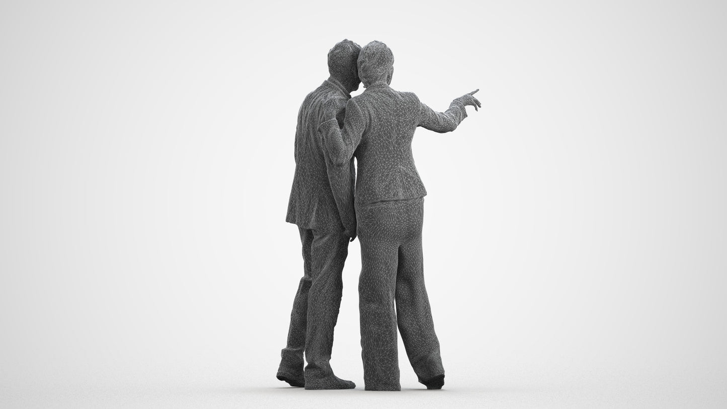 3D people model woman business, scanned human for 3ds Max rendering, wireframe front view