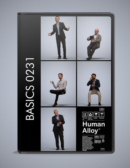 photogrammetry 3D people business collection, 5 realistic human models archviz FBX