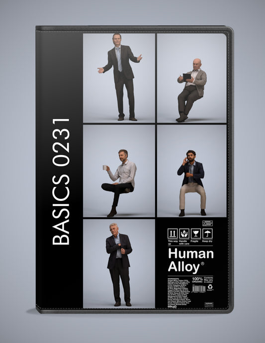 photogrammetry 3D people business collection, 5 realistic human models archviz FBX