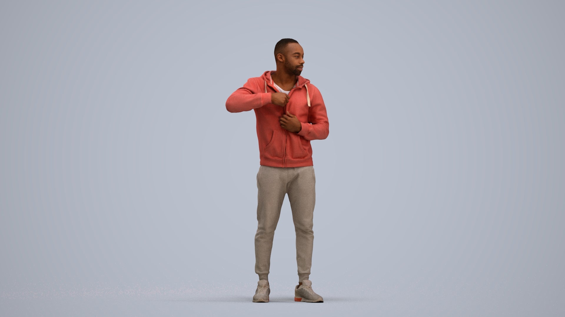 photogrammetry 3D man sport standing, realistic human model archviz FBX, standing pose render