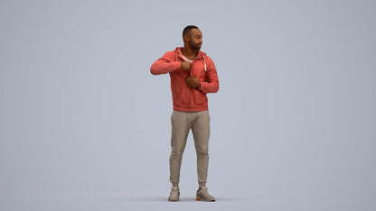 photogrammetry 3D man sport standing, realistic human model archviz FBX, standing pose render