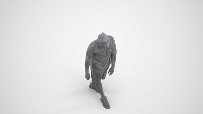 photogrammetry 3D man sport, realistic human model archviz FBX, wireframe three-quarter view