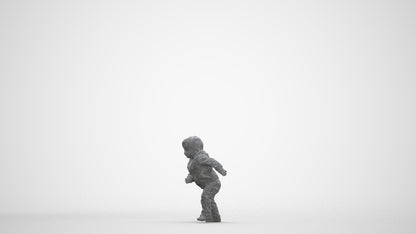 realistic 3D human boy casual kids, archviz people FBX OBJ for Blender, three-quarter front view render