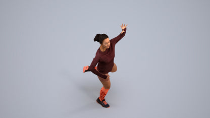 realistic 3D woman sport, scanned archviz people for Blender and 3ds Max, back view render