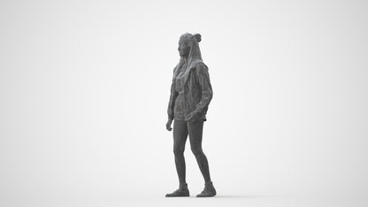 photogrammetry 3D woman casual standing, realistic human model archviz FBX, square thumbnail