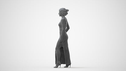 3D human model woman formal formalaffairs, photogrammetry scanned person for archviz, square thumbnail