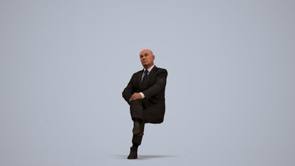 realistic 3D people senior man business, render-ready for V-Ray and Corona, FBX OBJ, standing pose render