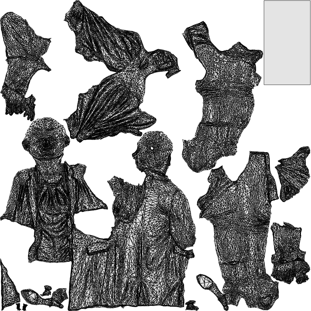 3D human model woman business walking, photogrammetry scanned person for archviz, wireframe top-down view