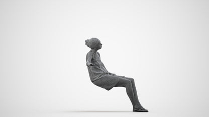photogrammetry 3D woman casual bathroom, realistic human model archviz FBX, wireframe side view