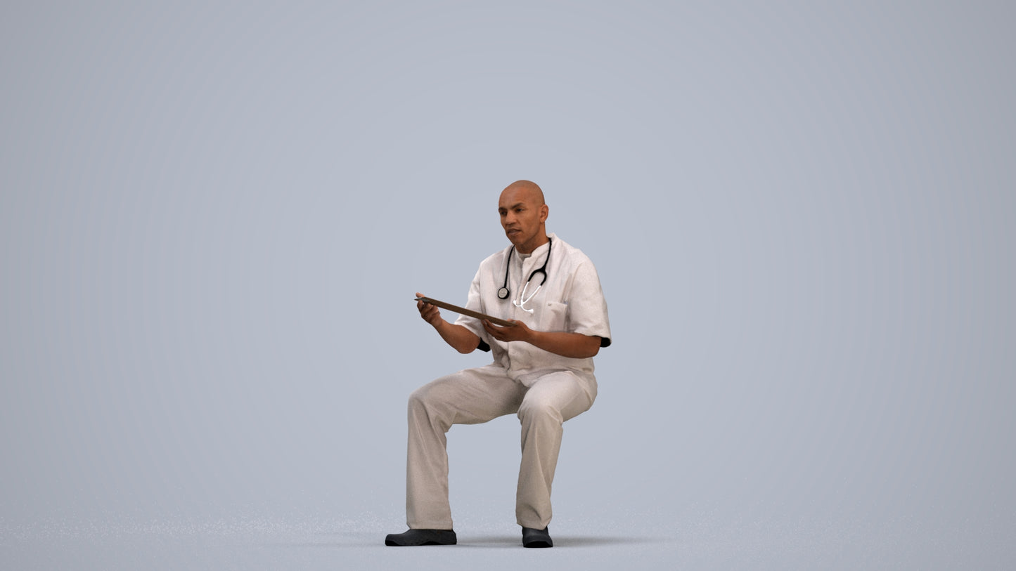 photogrammetry 3D man medical, realistic human model archviz FBX, standing pose render
