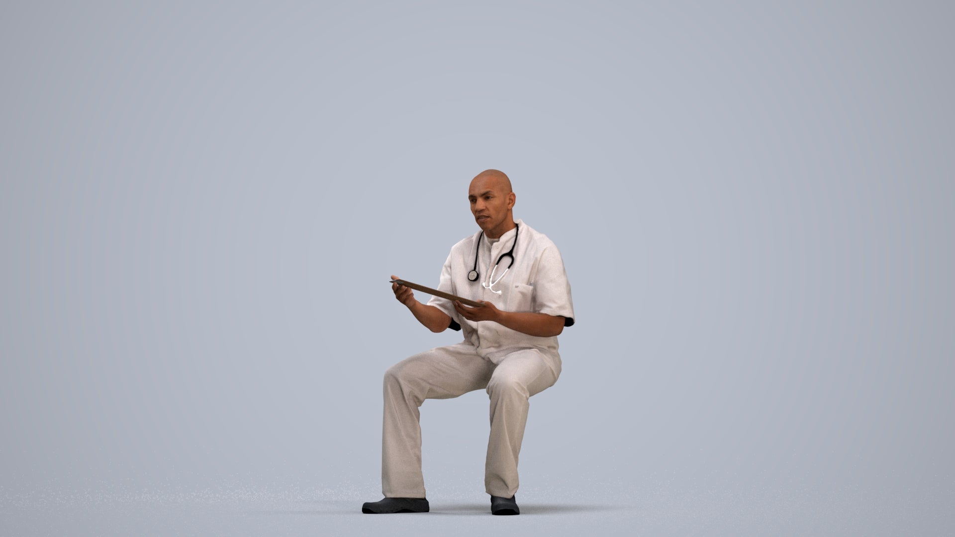 photogrammetry 3D man medical, realistic human model archviz FBX, standing pose render