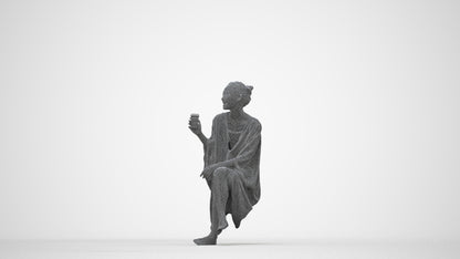 realistic 3D people woman casual pool, render-ready for V-Ray and Corona, FBX OBJ, wireframe back view