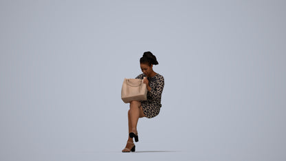 3D people model woman casual sitting, scanned human for 3ds Max rendering, top-down view render
