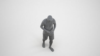 realistic 3D people man walking, render-ready for V-Ray and Corona, FBX OBJ, wireframe three-quarter view