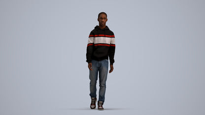3D scanned boy kids casual, photorealistic archviz people for Enscape and SketchUp, standing pose render
