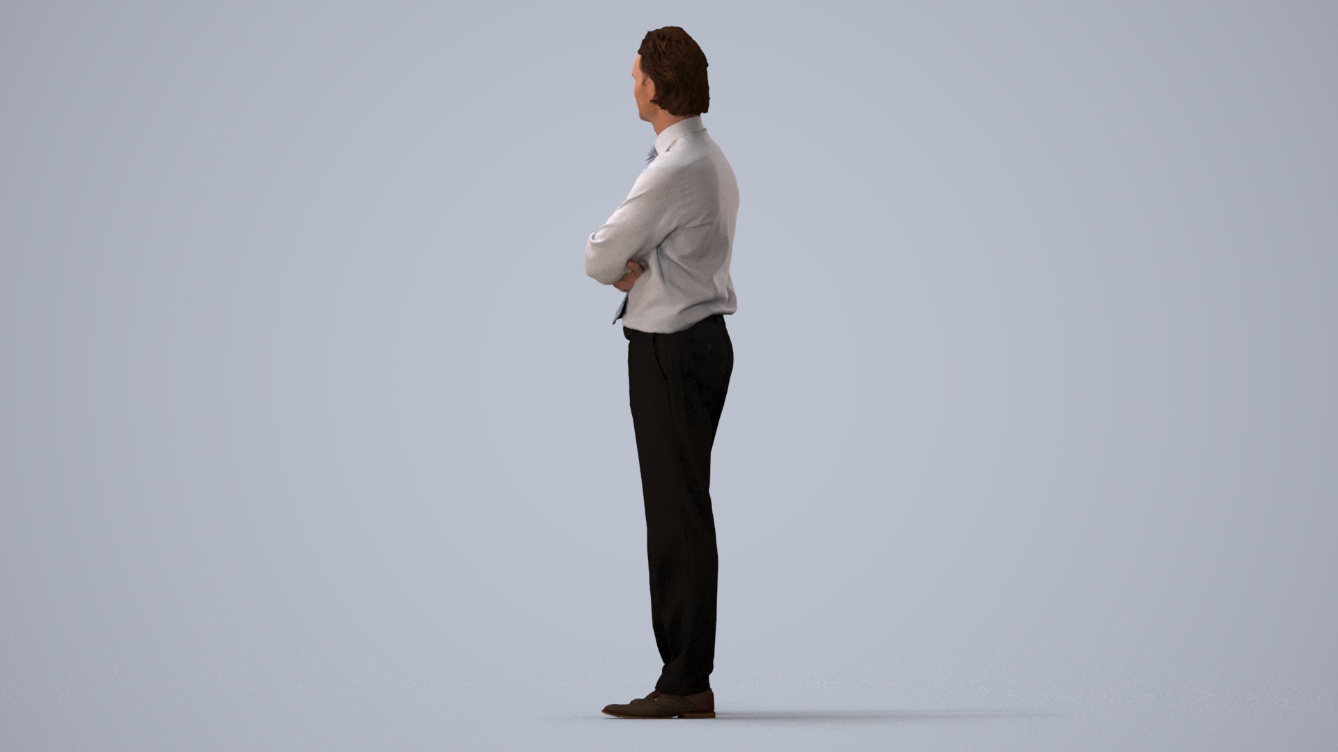 realistic 3D people man business, render-ready for V-Ray and Corona, FBX OBJ, three-quarter view render