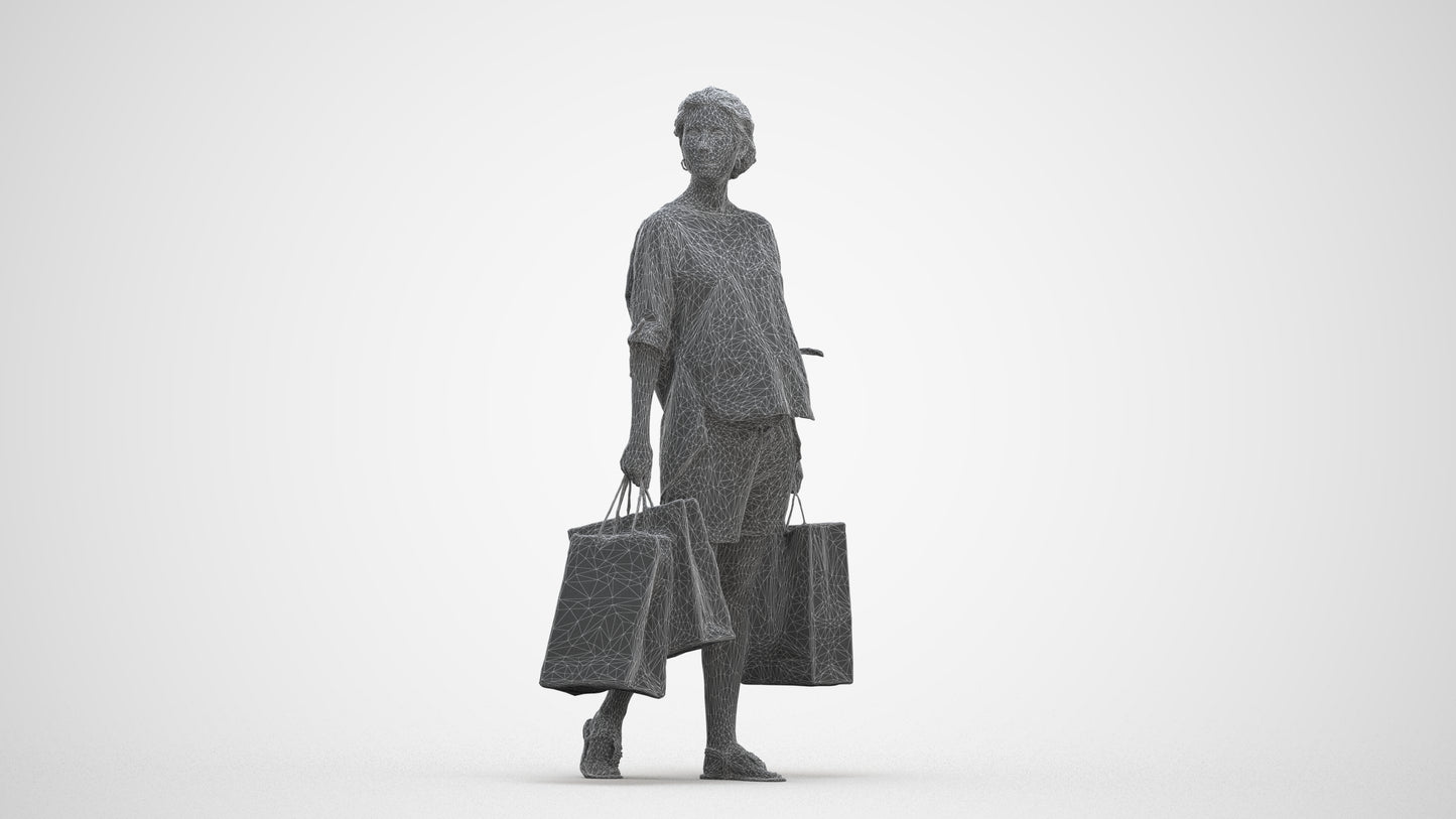 3D people model man formal shopping, scanned human for 3ds Max rendering, three-quarter front view render