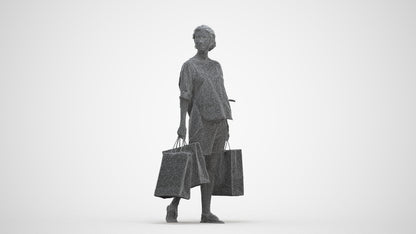 3D people model man formal shopping, scanned human for 3ds Max rendering, three-quarter front view render