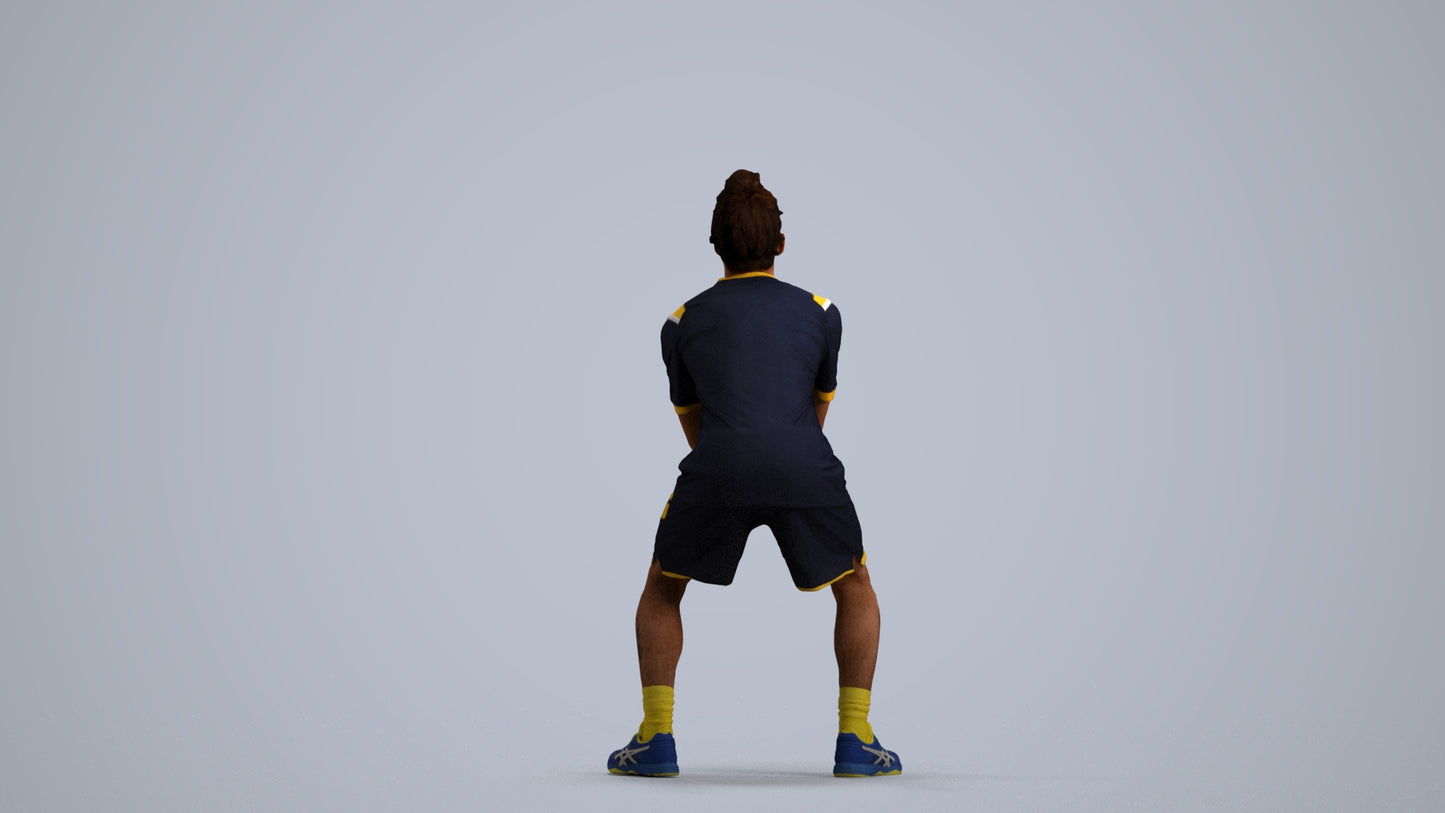 3D scanned man sport, photorealistic archviz people for Enscape and SketchUp, front view render