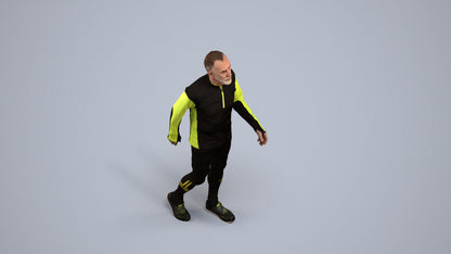 3D people model senior man sport, scanned human for 3ds Max rendering, back view render