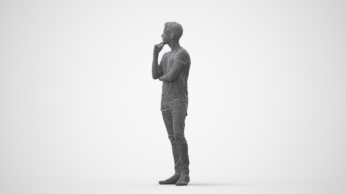 realistic 3D man casual standing, scanned archviz people for Blender and 3ds Max, square thumbnail